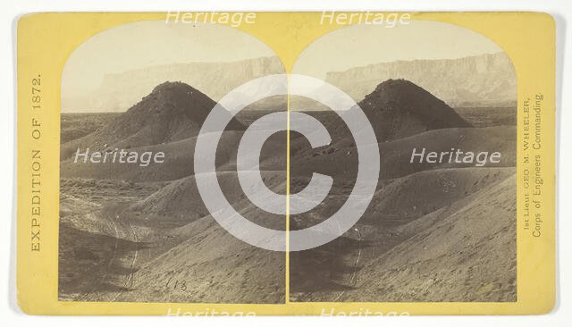 The "Vermillion Cliff," a typical plateau edge, as seen from Jacobs Pool, Arizona..., 1872. Creator: William H. Bell.