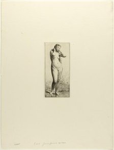 Young Woman Bathing, c. 1866. Creator: Charles Emile Jacque.