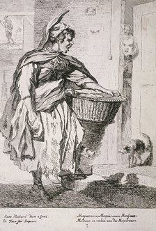 Mackerel seller, Cries of London, 1760. Artist: Paul Sandby