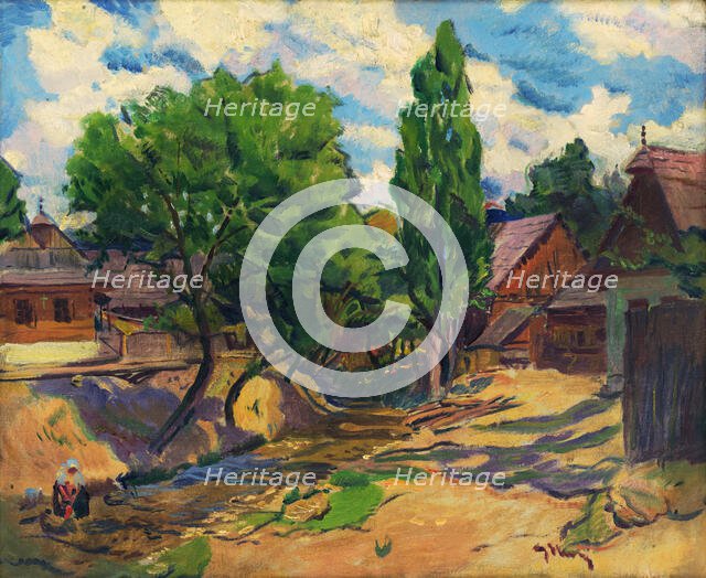 Landscape with Houses, 1920-1925. Creator: Gustav Mally.