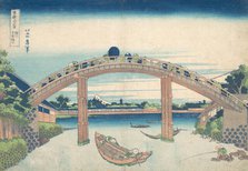 Under the Mannen Bridge at Fukagawa (Fukagawa Mannenbashi shita), from the series T..., ca. 1830-32. Creator: Hokusai.