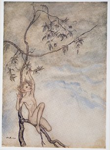 Merrily, merrily shall I live now under the blossom that hangs on the bough, illustration from 'The 