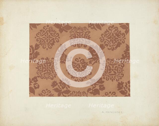 Wallpaper, 1935/1942. Creator: A. Menendez.