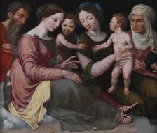 The Holy Family with the Infant St John, St Elizabeth and St Anna, 1538-1544. Creators: Vincent Sellaer, Frans Floris.