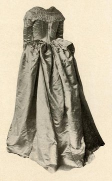 'White satin wedding gown worn by Mrs. St. Clair in Philadelphia', 1760, (1937). Creator: Unknown.