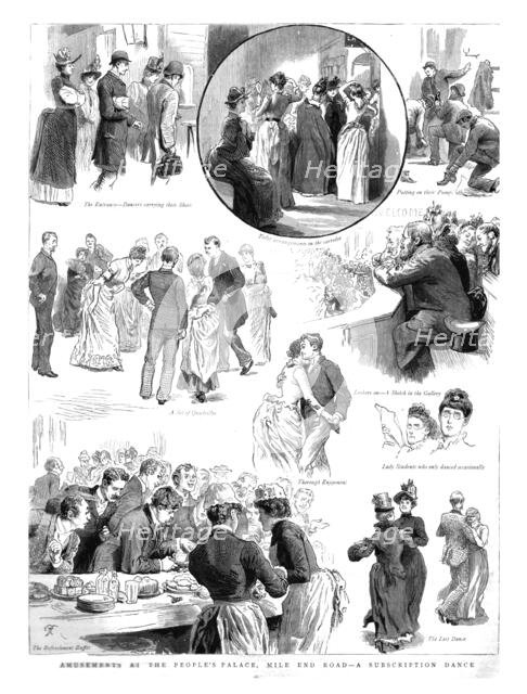 ''Amusements at the People's Palace, Mile End Road--A Subscription Dance', 1890. Creator: Unknown.