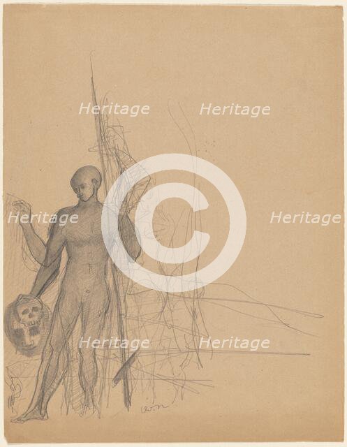 The Headhunter and His Family, c. 1870. Creator: Odilon Redon.