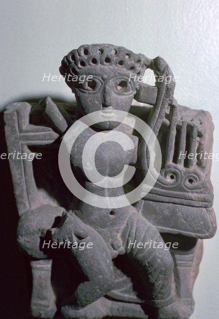 Coptic statuette of Orpheus with a lyre, 3rd century. Artist: Unknown