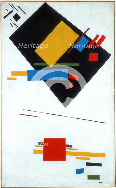 Suprematist painting (Black Trapezoid and Red Square), 1915. Artist: Malevich, Kasimir Severinovich (1878-1935)