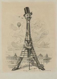 Gustav Eiffel in the form of the Eiffel Tower,  Exposition universelle, 1889, 1889. Creator: Sambourne, Edward Linley (1844-1910).