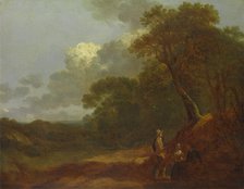 Wooded Landscape with a Man Talking to Two Seated Women, ca. 1745. Creator: Thomas Gainsborough.