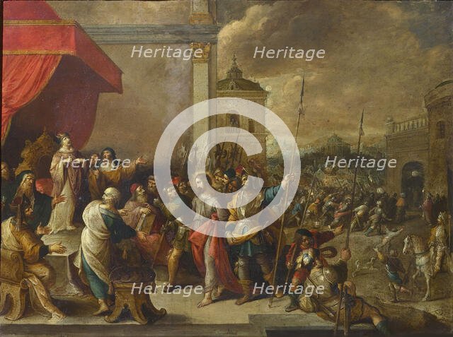 Christ before Caiaphas, c. 1650. Creator: Francken, Frans III (1607-1667).