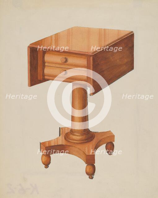 Drop-leaf Table, c. 1936. Creator: Rex F Bush.