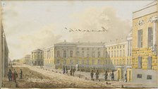 The Moscow University in the Mokhovaya Street, Early 19th cen.. Artist: Anonymous  