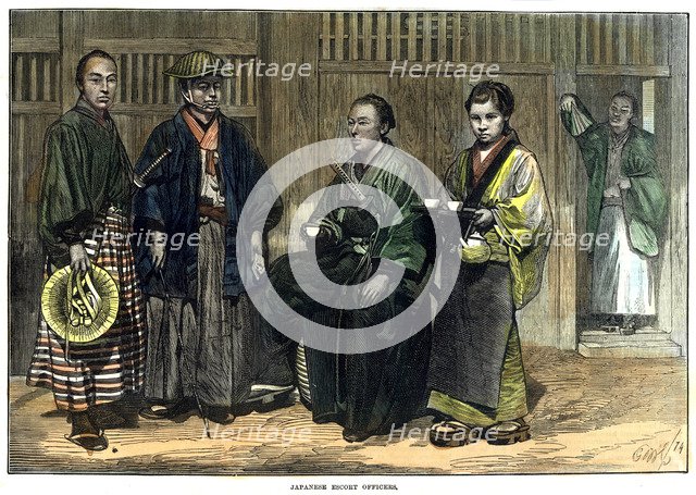 Japanese escort officers, 1874. Artist: Unknown