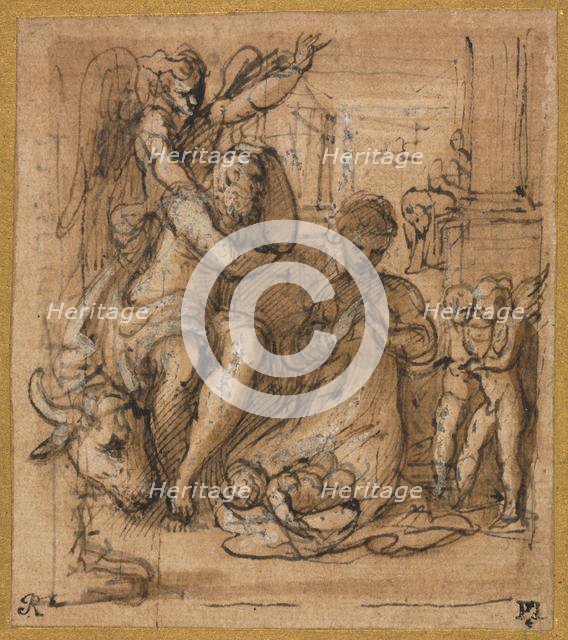 The Nativity with the Dream of Joseph, c. 1527/30?. Creator: Parmigianino (Italian, 1503-1540).