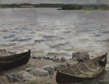 Boats on the Shore, 1884. Creator: Akseli Gallen-Kallela.