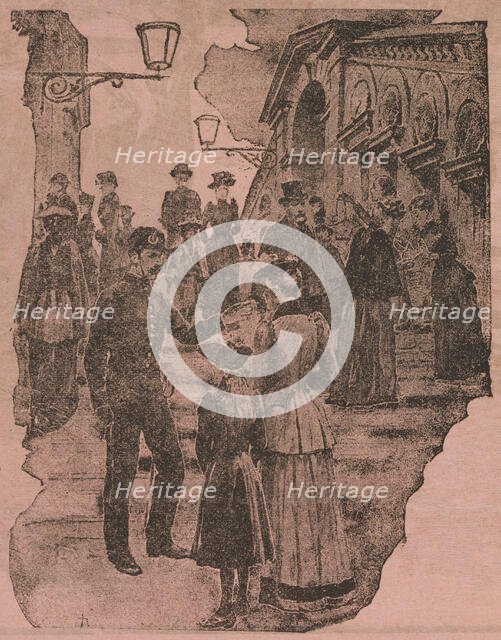 People on the Rialto Bridge, c1891.  Creator: Unknown.