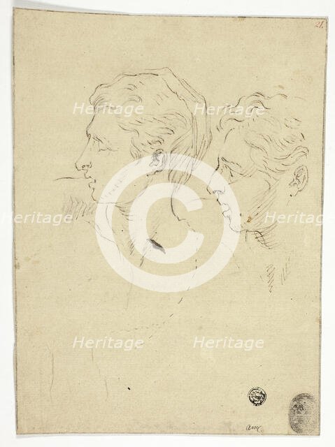 Sketch of Two Men Turning Left, n.d. Creator: Unknown.