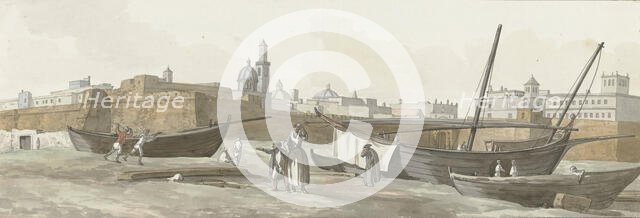 View of the port of Bari on the south side, 1778. Creator: Louis Ducros.