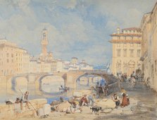 Ponte Santa Trinità, Florence, before 1832. Creator: James Duffield Harding.