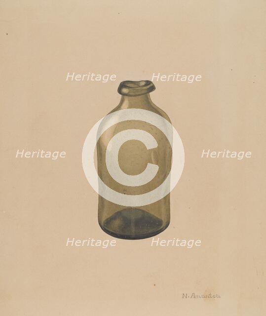 Bottle, c. 1937. Creator: Nicholas Amantea.