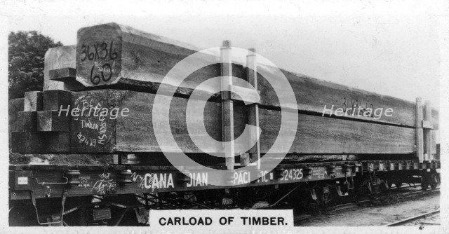 Carload of Douglas fir, Canada, c1920s. Artist: Unknown