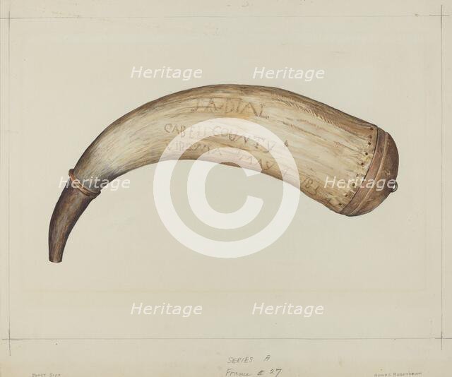 Powder Horn, c. 1938. Creator: Howell Rosenbaum.