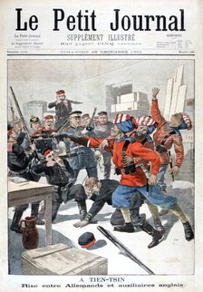 Incident between German troops and British auxiliaries, Tientsin, China, 1901. Artist: Unknown