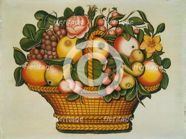 Basket of Fruit with Flowers, c. 1830. Creator: Unknown.