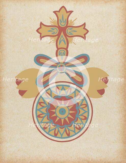 Santa Barbara Mission Doorway Design from the portfolio "Decorative Art...", 1935/1942. Creator: Unknown.