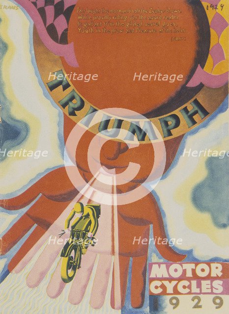 Poster advertising Triumph motor bikes, 1929. Artist: Unknown