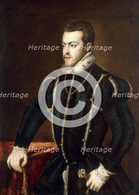 Portrait of Philip II (1527-1598), King of Spain and Portugal, ca 1553. Creator: Titian (1488-1576).