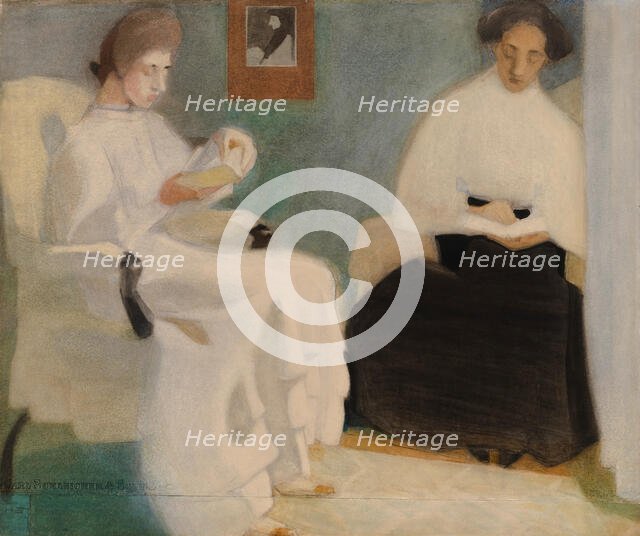 Girls Reading, 1907. Creator: Schjerfbeck, Helene (1862-1946).