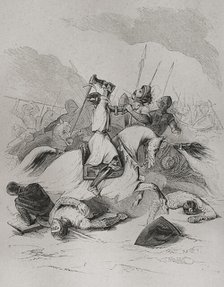 Battle of Araviana, (22 September 1359), War of the Two Peters..., Spain, 1853. Creator: Antonio Roca Sallent.