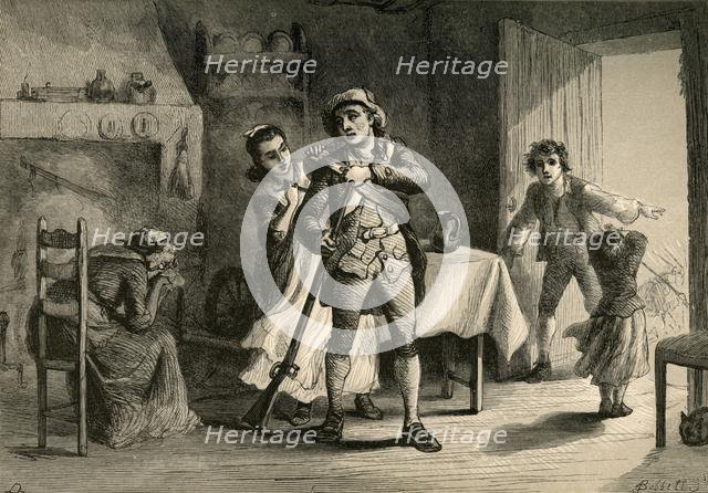 'A Minute Man Preparing for War', (1877). Creator: Albert Bobbett.