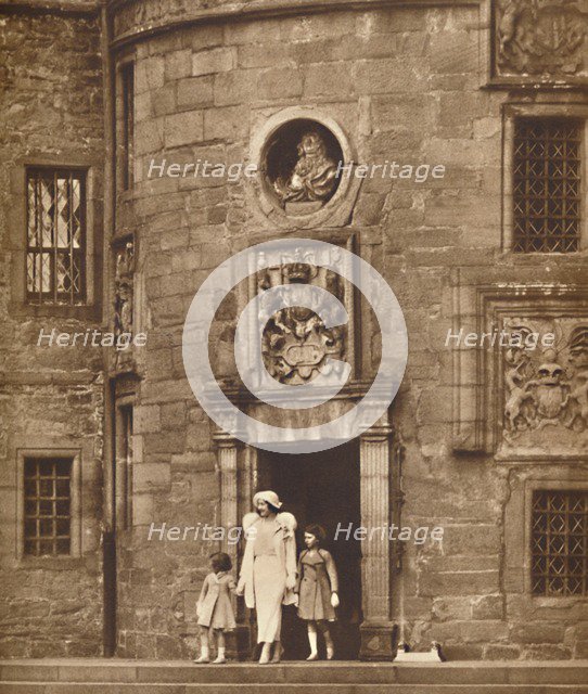 'The Queen at Her Old Home', Glamis Castle, c1936 (1937). Artist: Unknown.