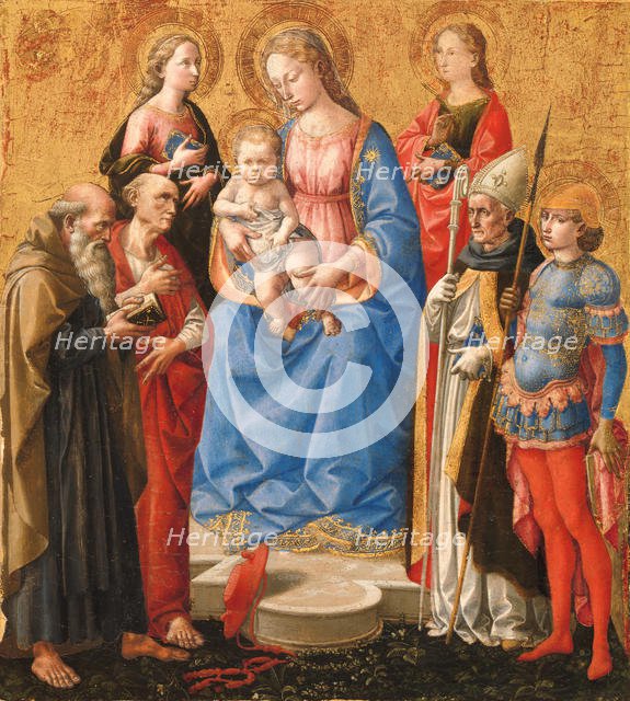 Madonna and Child with Six Saints, late 1440s. Creator: Pesello Peselli.