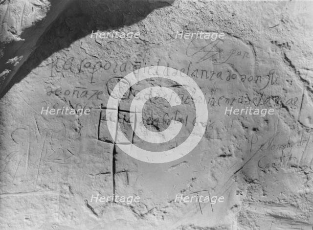 Oñate's inscription, c1927. Creator: Edward Sheriff Curtis.