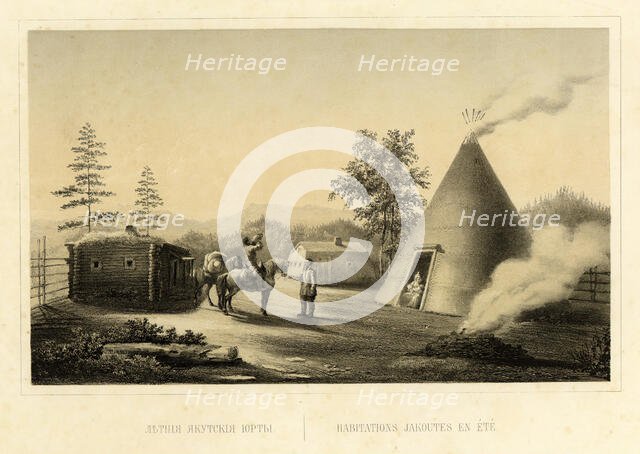 Yakut Summer Yurts, 1856. Creator: Ivan Dem'ianovich Bulychev.