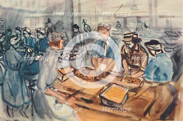 "Chopping and Peeling." An A.T.S. cooking centre', 1944. Creator: Anthony Gross.