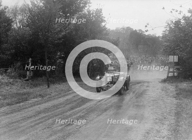 MG C type, Bugatti Owners Club Hill Climb, Chalfont St Peter, Buckinghamshire, 1935. Artist: Bill Brunell.