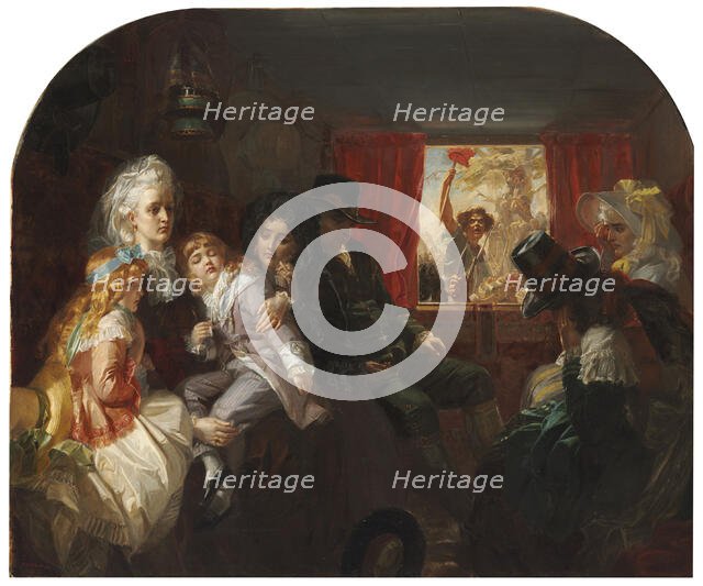 The return from flight: Louis XVI, Marie Antoinette, the Dauphin, Dauphiness, and Princess..., 1872. Creator: Ward, Edward Matthew (1816-1879).