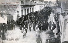 The French Foreign Legion parading through the streets of Sidi Bel Abbes, Algeria, 1906. Artist: Unknown