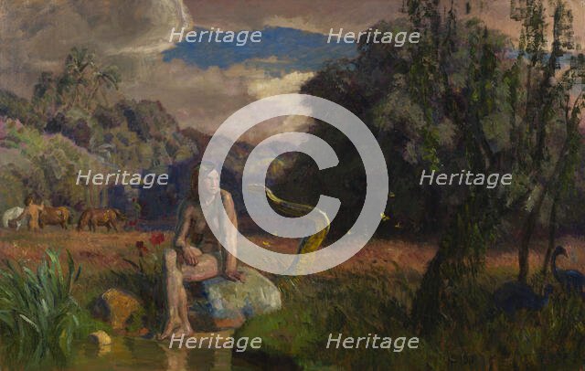 Eve in Paradise or The Serpent in Paradise, 1911. Creator: Joakim Skovgaard.