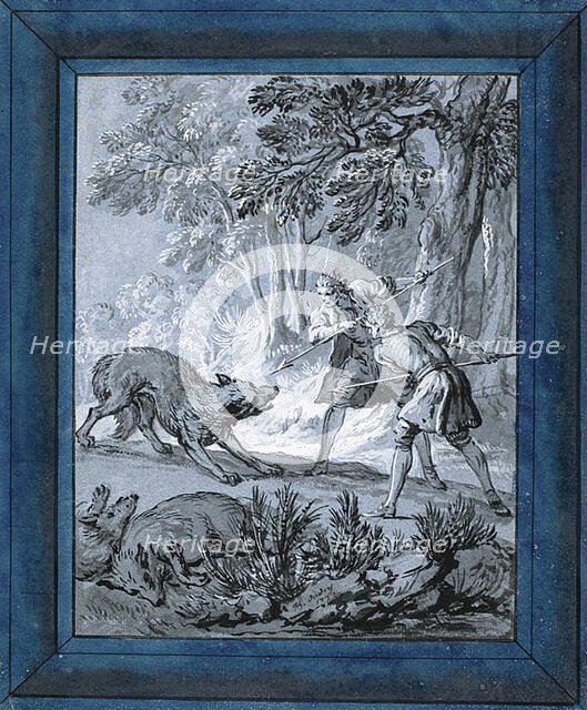 Men Attacking Wolves ("Rien de Trop III"), 1732. Creator: Jean-Baptiste Oudry.