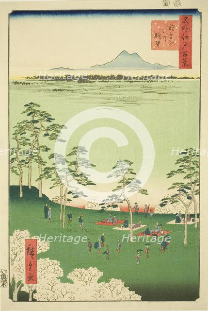 View to the North from Asuka Hill (Asukayama kita no chobo), from the series "One Hundred..., 1856. Creator: Ando Hiroshige.