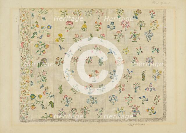 Bedspread, c. 1936. Creator: Mary Berner.