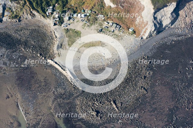 Remains of Port Mulgrave, a harbour built for the export of local ironstone, North Yorkshire, 2018. Creator: Historic England.