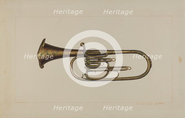 Baritone Horn, c. 1938. Creator: Edward L Loper.